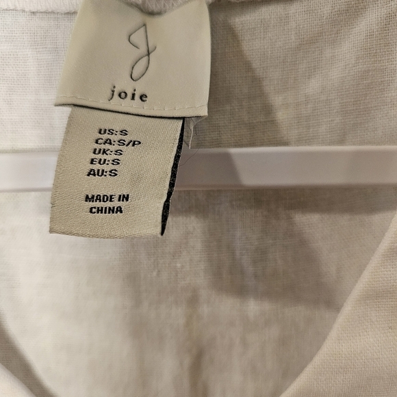 Nwt JOIE SLEEVELESS MAXI LINEN DRESS VNECK POCKETS WHITE GREY 3TIER CUTE - Picture 5 of 5